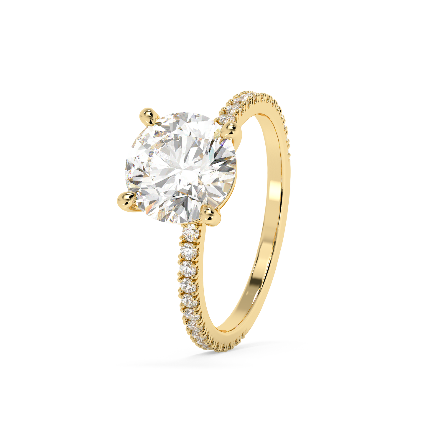 Emerald Solitaire Lab Grown Diamond Engagement Ring
