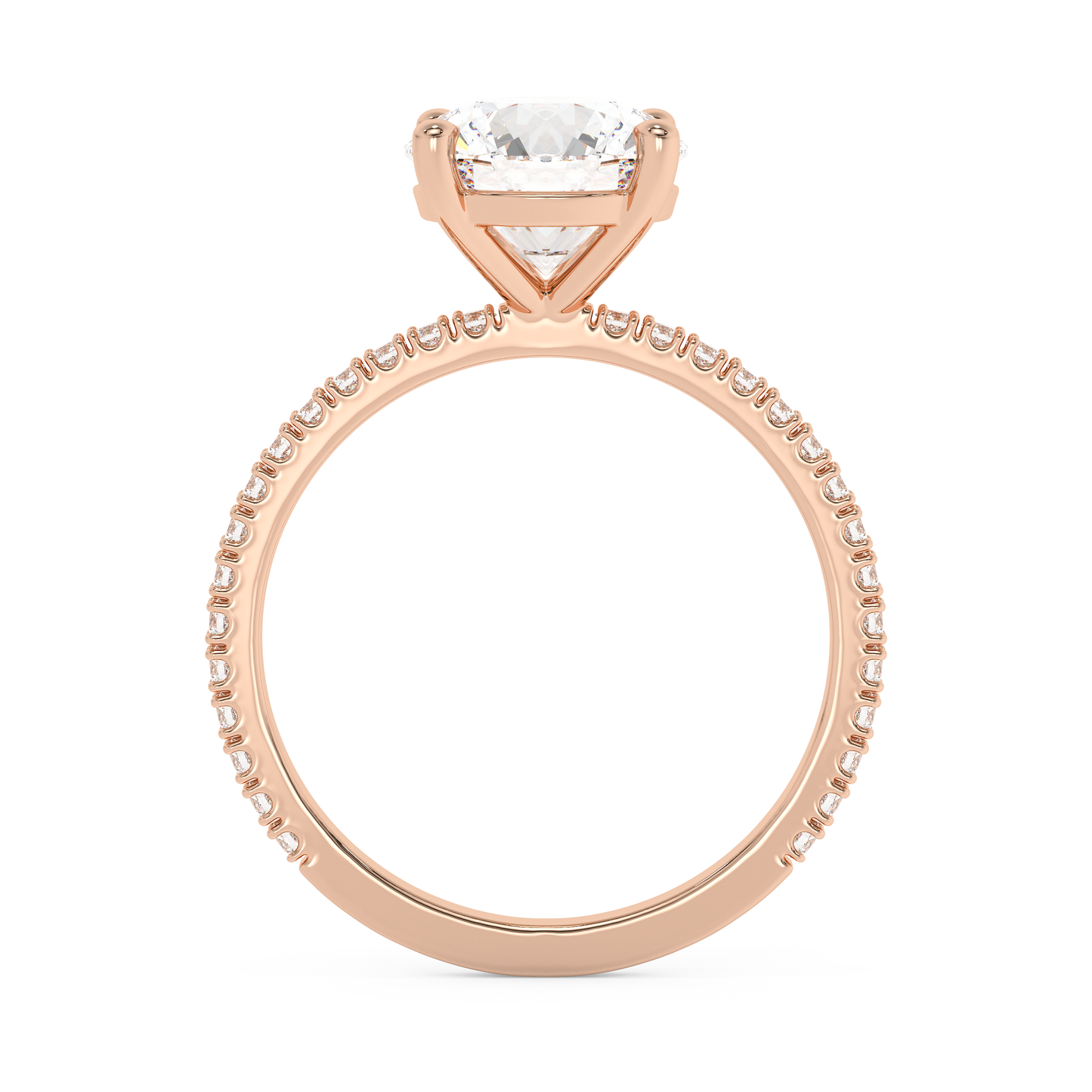 Emerald Solitaire Lab Grown Diamond Engagement Ring