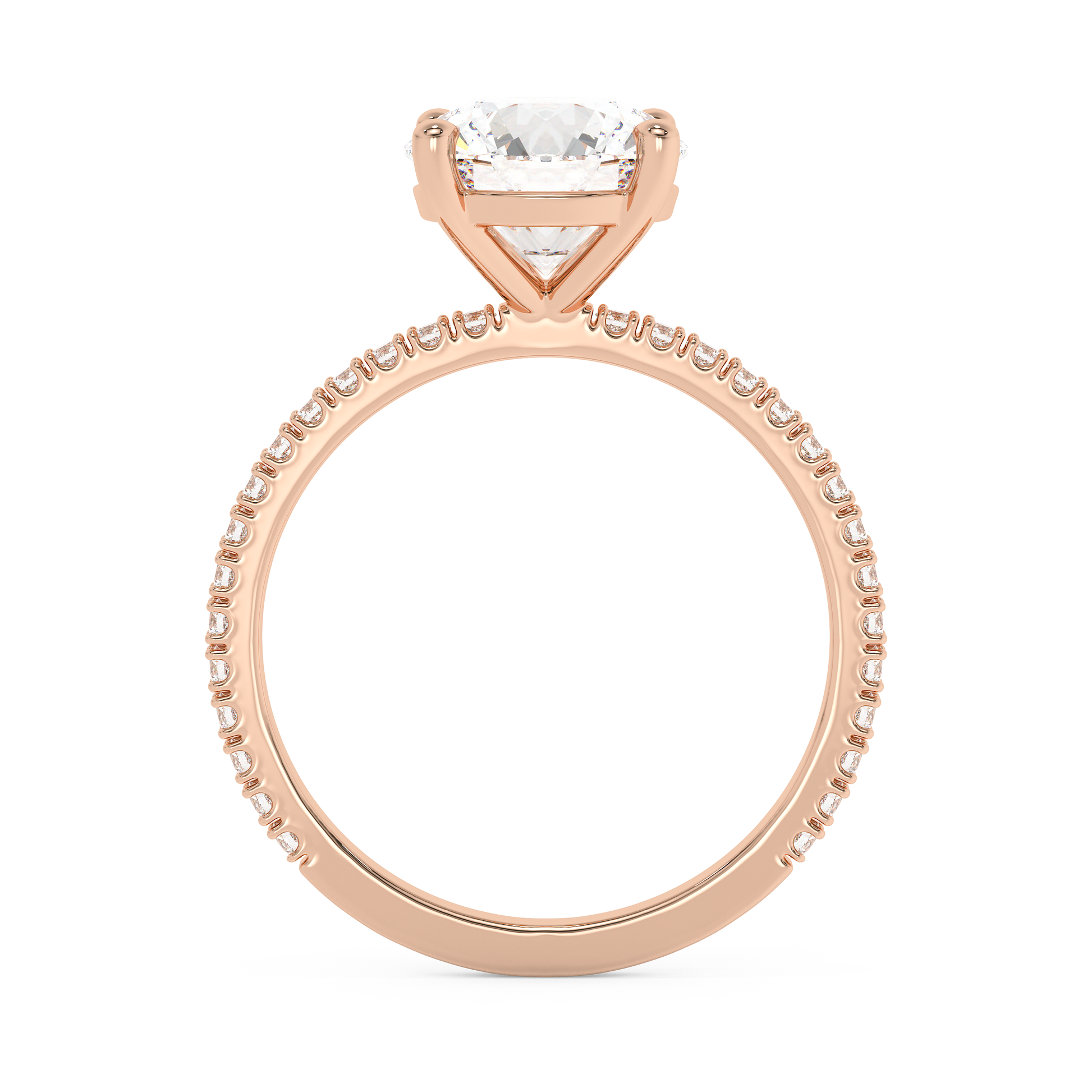 Emerald Solitaire Lab Grown Diamond Engagement Ring