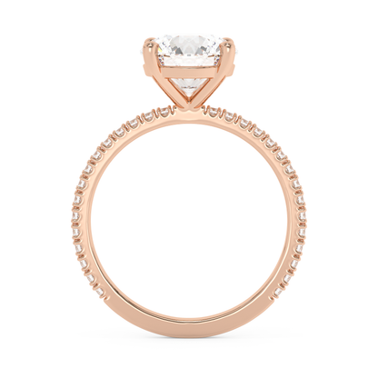 Emerald Solitaire Lab Grown Diamond Engagement Ring