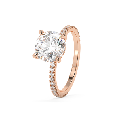 Emerald Solitaire Lab Grown Diamond Engagement Ring