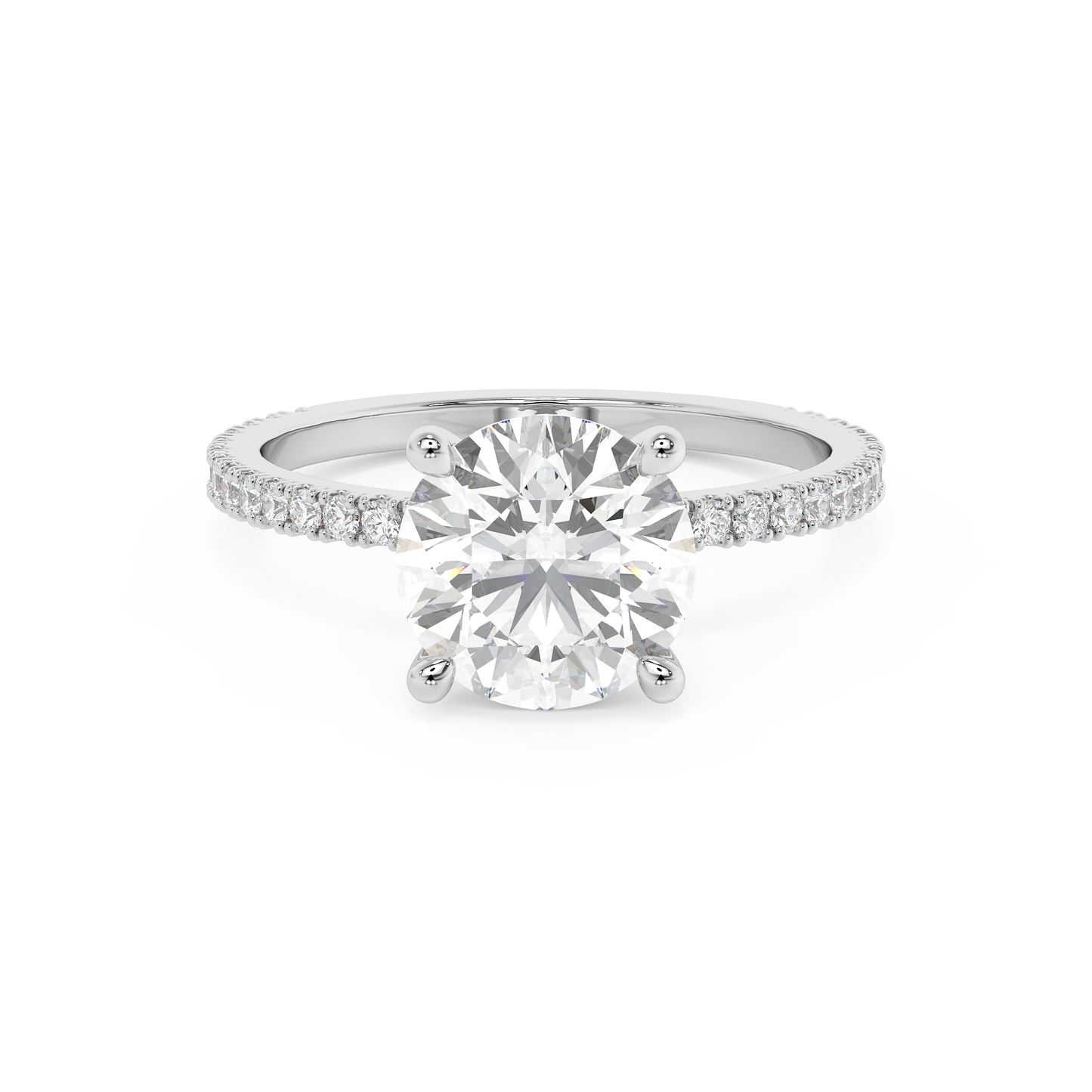 Emerald Solitaire Lab Grown Diamond Engagement Ring