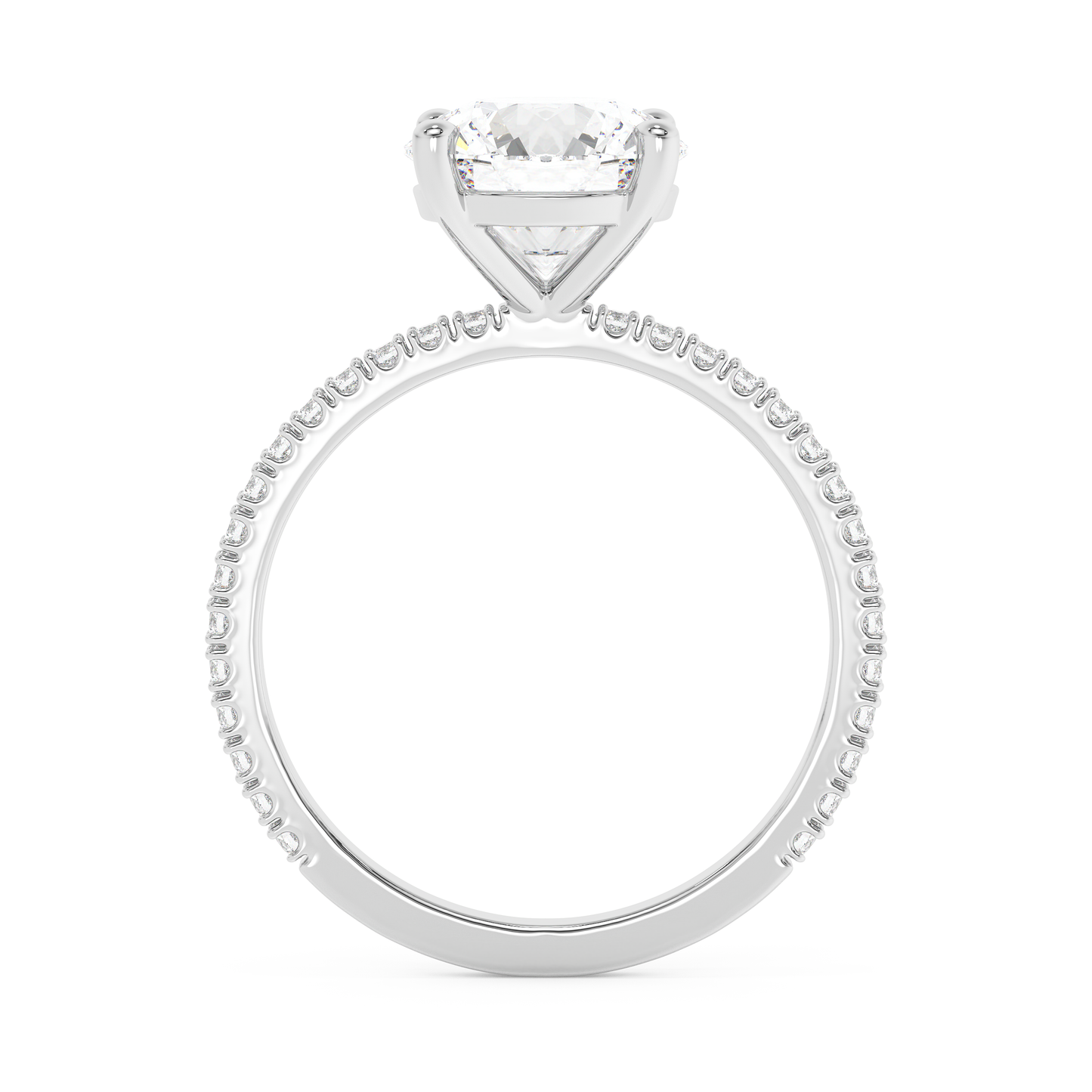 Emerald Solitaire Lab Grown Diamond Engagement Ring