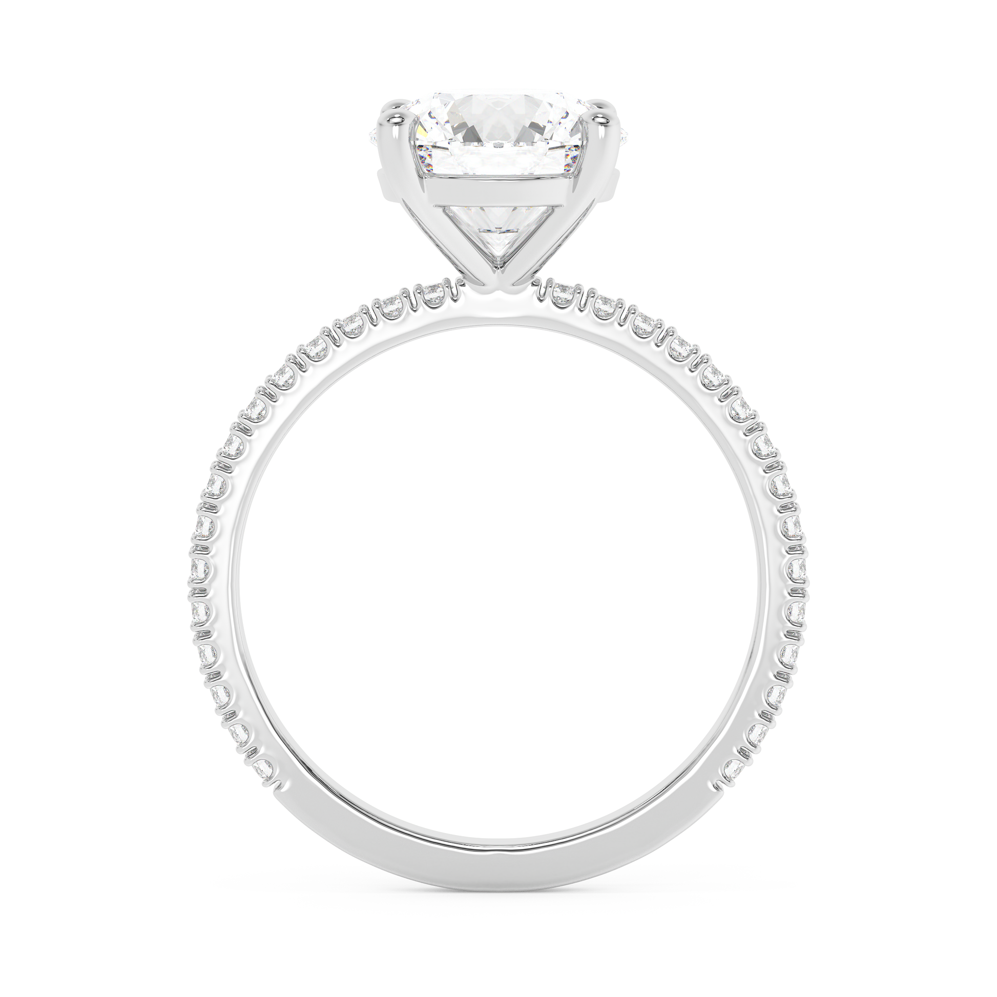Emerald Solitaire Lab Grown Diamond Engagement Ring