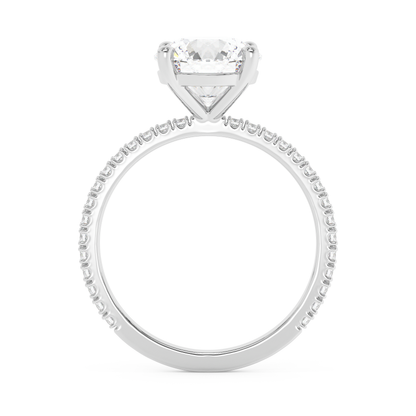 Emerald Solitaire Lab Grown Diamond Engagement Ring