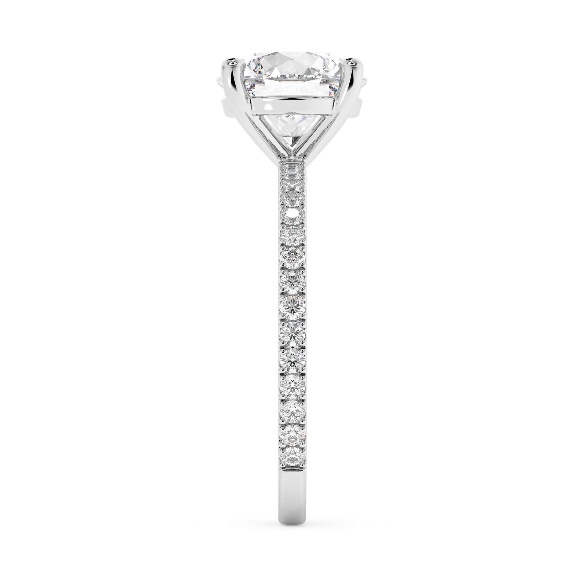 Emerald Solitaire Lab Grown Diamond Engagement Ring
