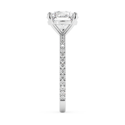 Emerald Solitaire Lab Grown Diamond Engagement Ring