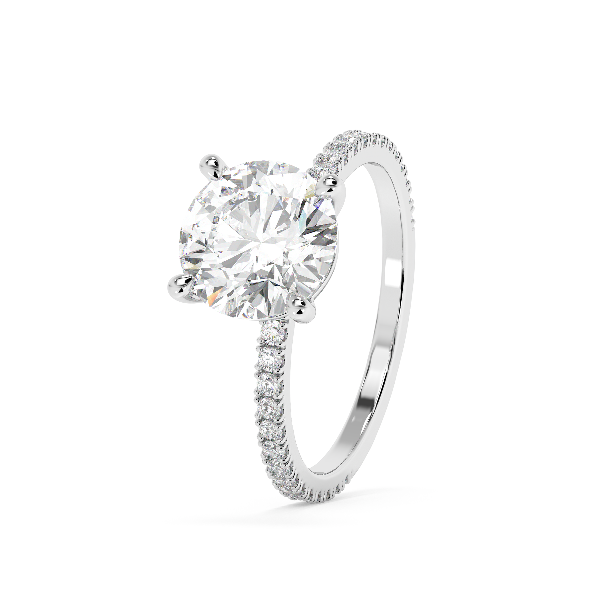 Emerald Solitaire Lab Grown Diamond Engagement Ring