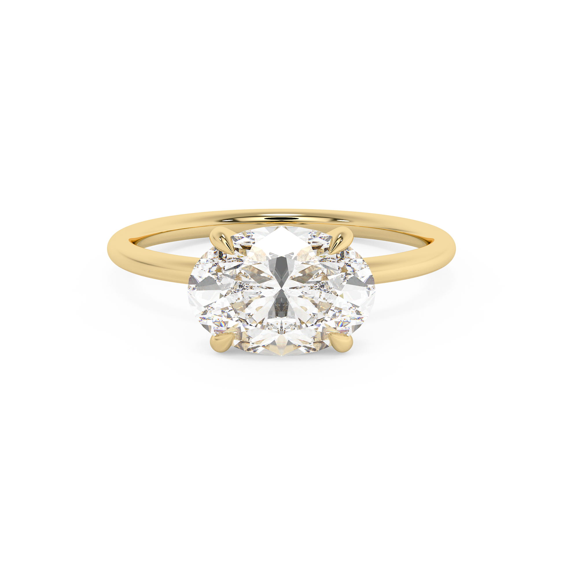 Emerald Solitaire Lab Grown Diamond Engagement Ring