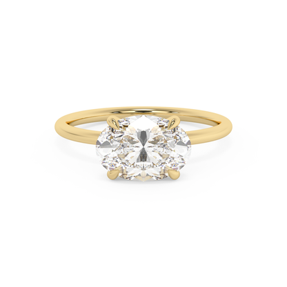 Emerald Solitaire Lab Grown Diamond Engagement Ring