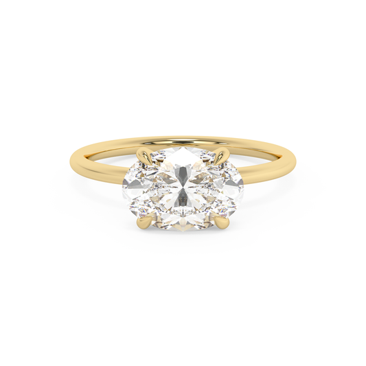 Emerald Solitaire Lab Grown Diamond Engagement Ring
