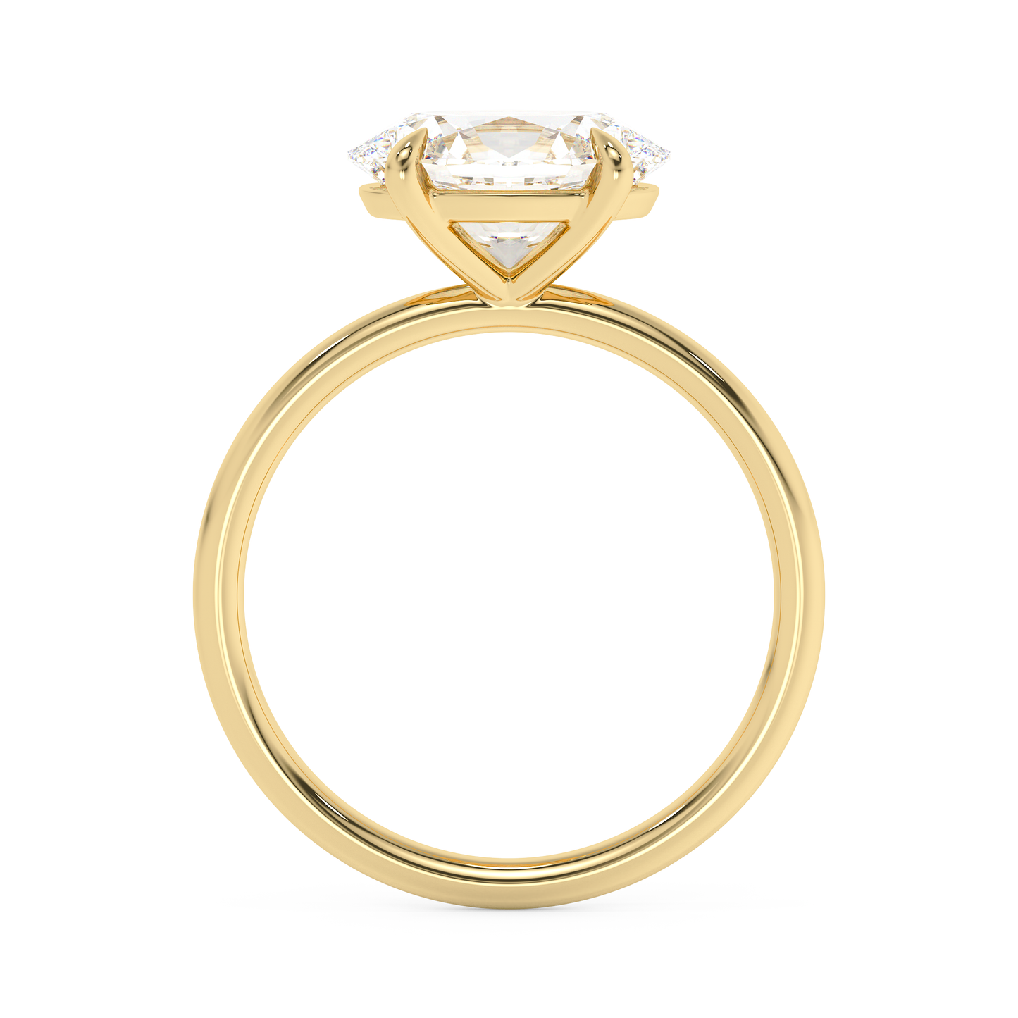 Emerald Solitaire Lab Grown Diamond Engagement Ring