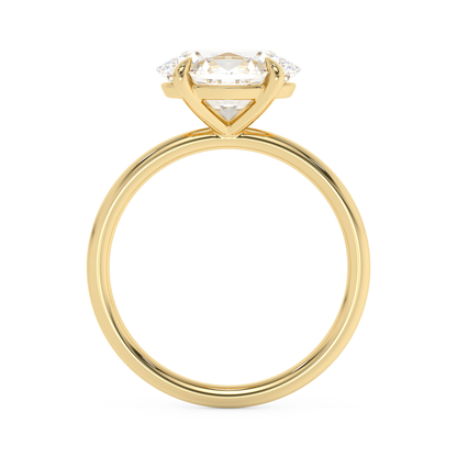 Emerald Solitaire Lab Grown Diamond Engagement Ring
