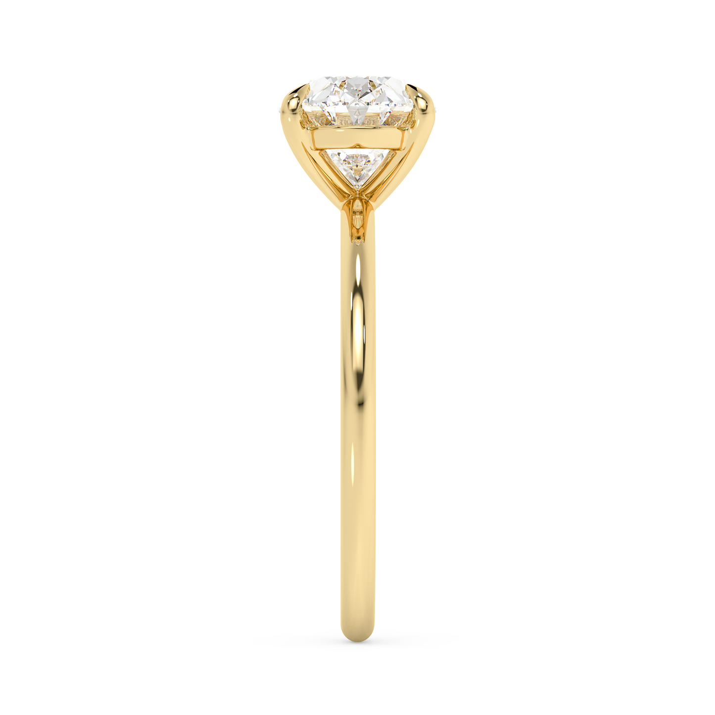 Emerald Solitaire Lab Grown Diamond Engagement Ring