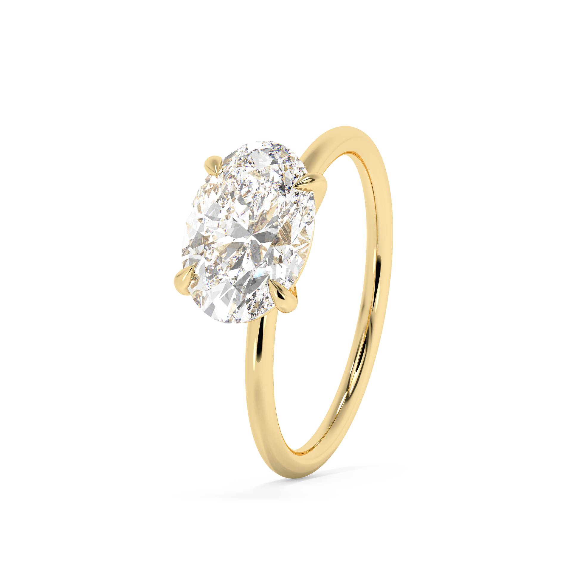 Emerald Solitaire Lab Grown Diamond Engagement Ring