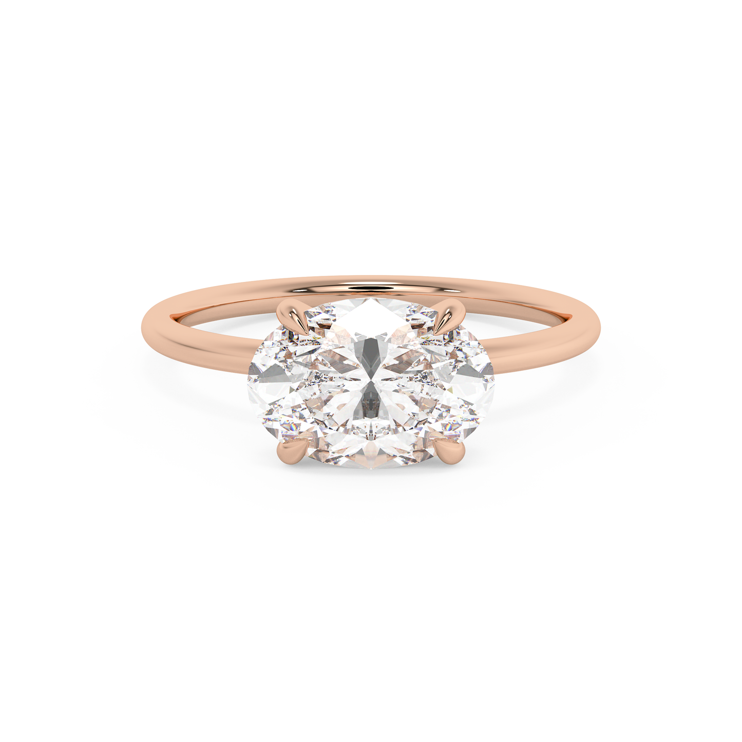 Emerald Solitaire Lab Grown Diamond Engagement Ring