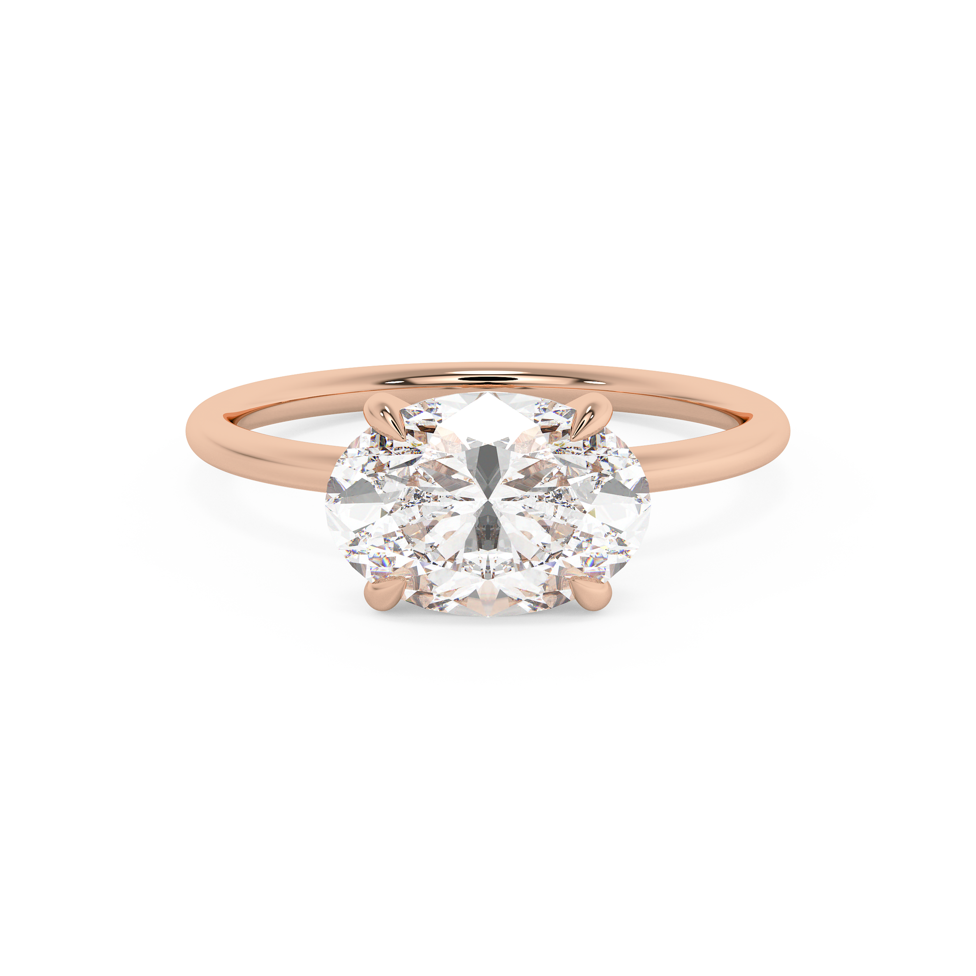 Emerald Solitaire Lab Grown Diamond Engagement Ring