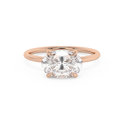 Emerald Solitaire Lab Grown Diamond Engagement Ring