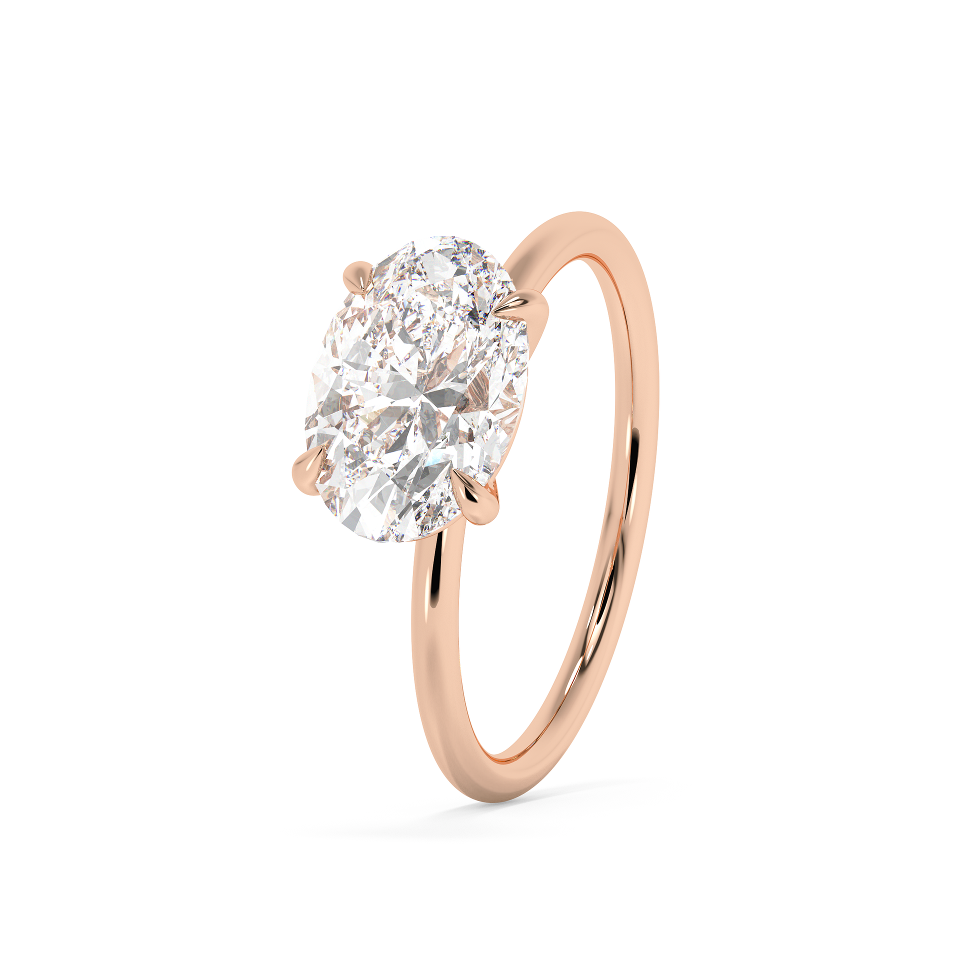 Emerald Solitaire Lab Grown Diamond Engagement Ring