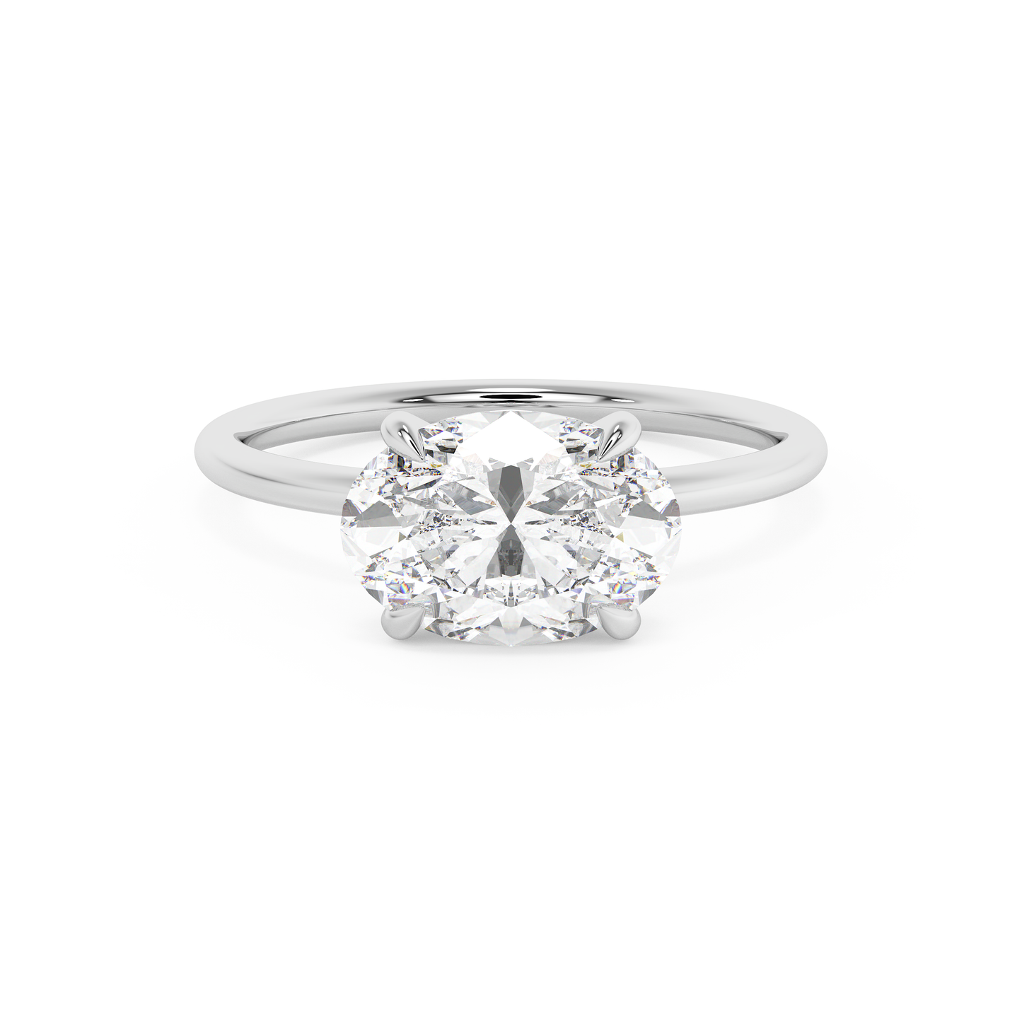 Emerald Solitaire Lab Grown Diamond Engagement Ring