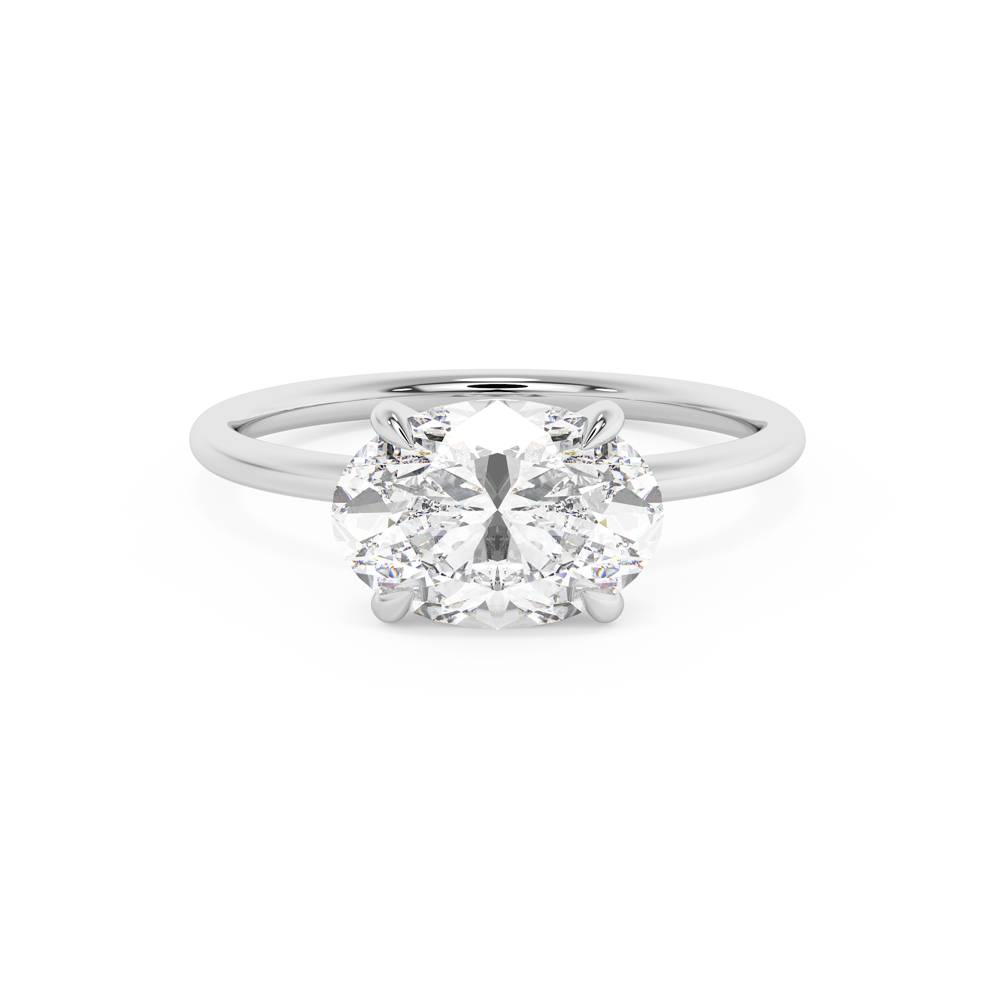Emerald Solitaire Lab Grown Diamond Engagement Ring