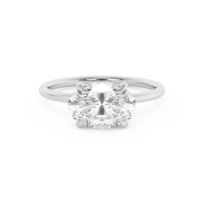 Emerald Solitaire Lab Grown Diamond Engagement Ring