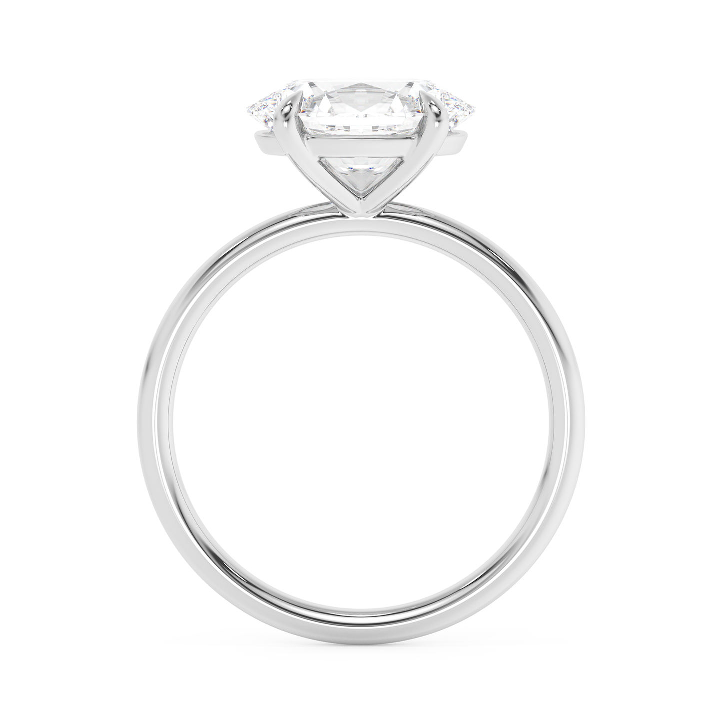 Emerald Solitaire Lab Grown Diamond Engagement Ring