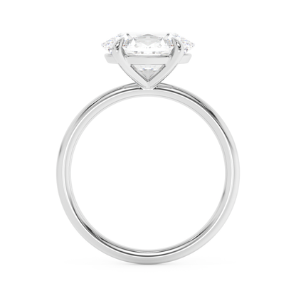Emerald Solitaire Lab Grown Diamond Engagement Ring
