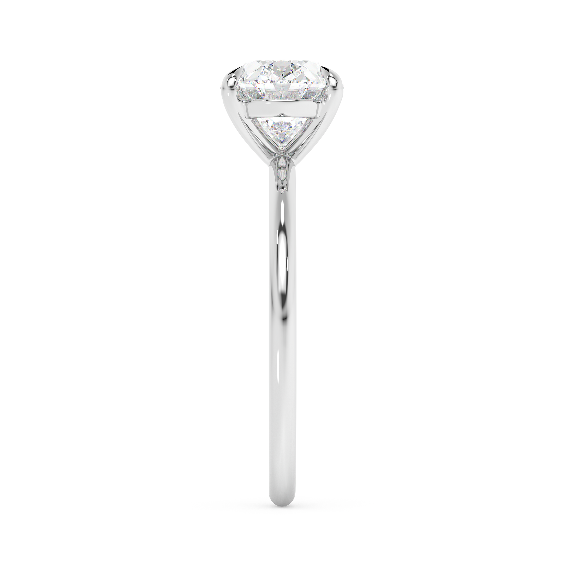 Emerald Solitaire Lab Grown Diamond Engagement Ring