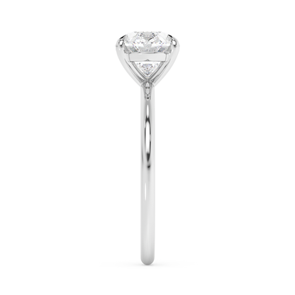Emerald Solitaire Lab Grown Diamond Engagement Ring