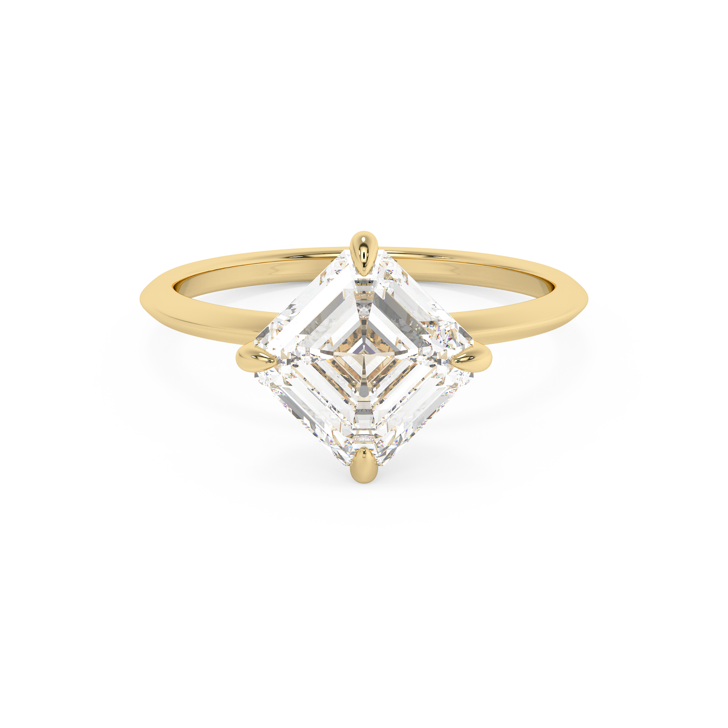 Emerald Solitaire Lab Grown Diamond Engagement Ring
