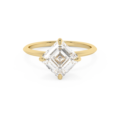 Emerald Solitaire Lab Grown Diamond Engagement Ring