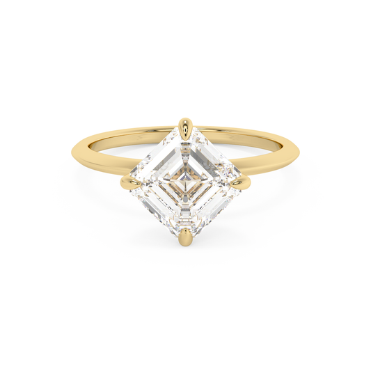 Emerald Solitaire Lab Grown Diamond Engagement Ring