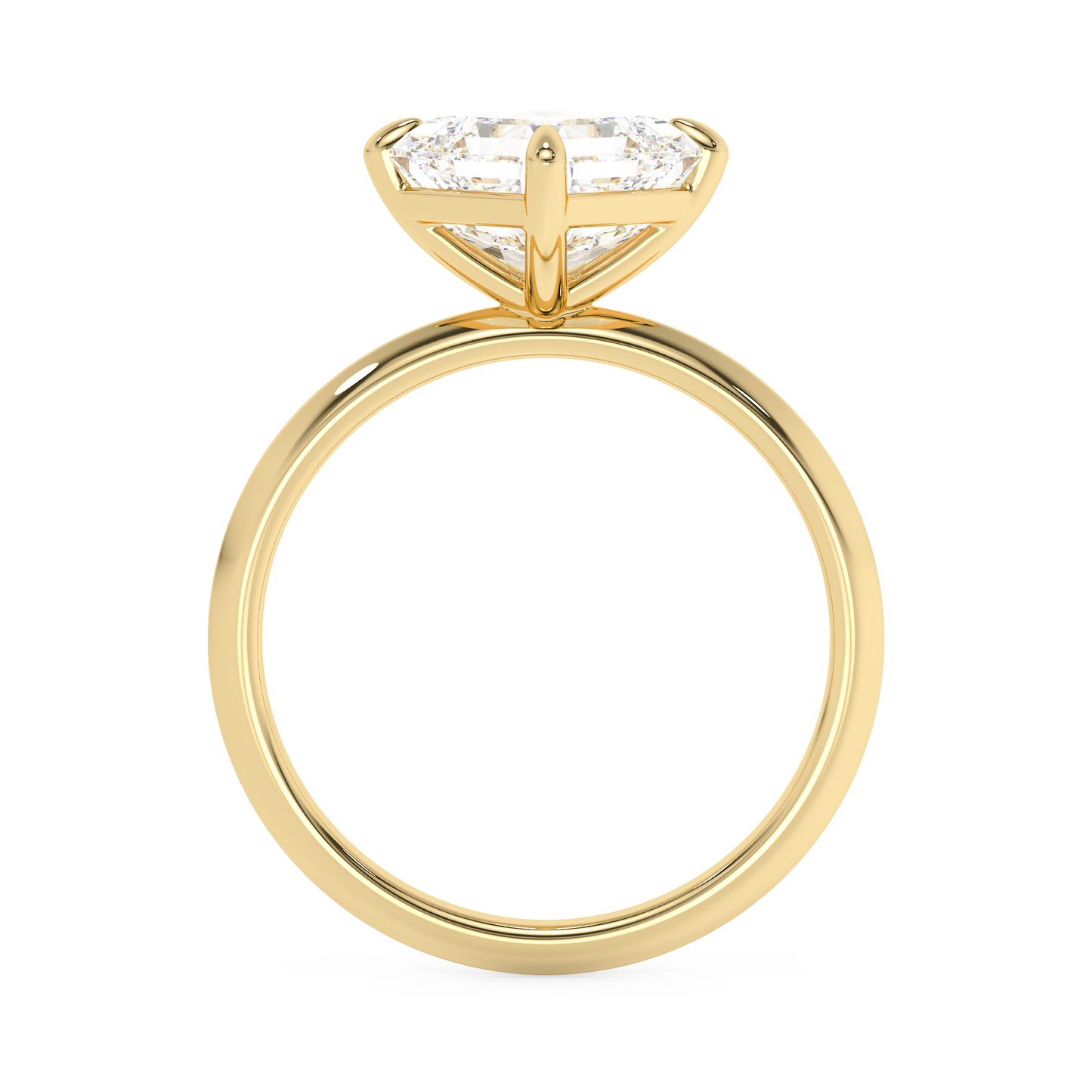 Emerald Solitaire Lab Grown Diamond Engagement Ring