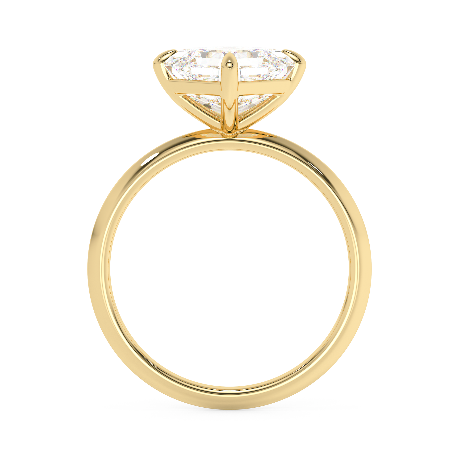 Emerald Solitaire Lab Grown Diamond Engagement Ring