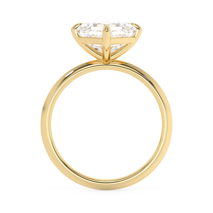 Emerald Solitaire Lab Grown Diamond Engagement Ring