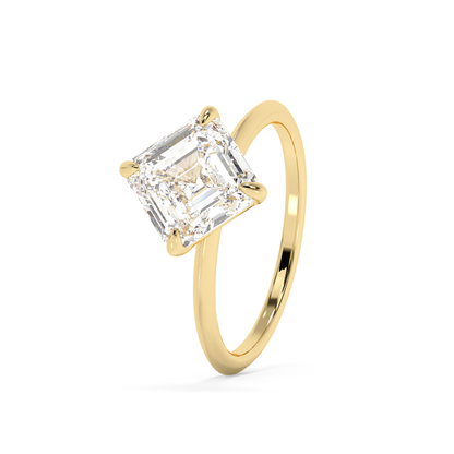 Emerald Solitaire Lab Grown Diamond Engagement Ring