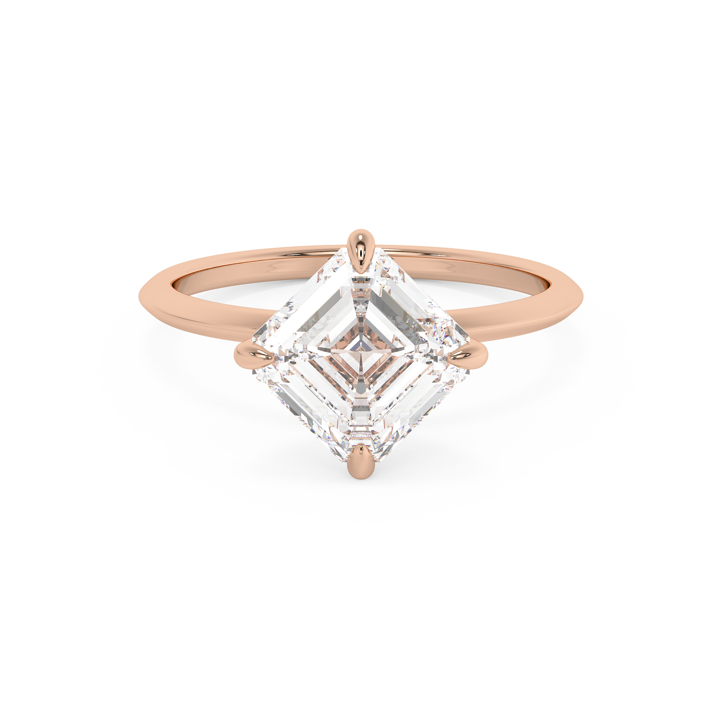 Emerald Solitaire Lab Grown Diamond Engagement Ring