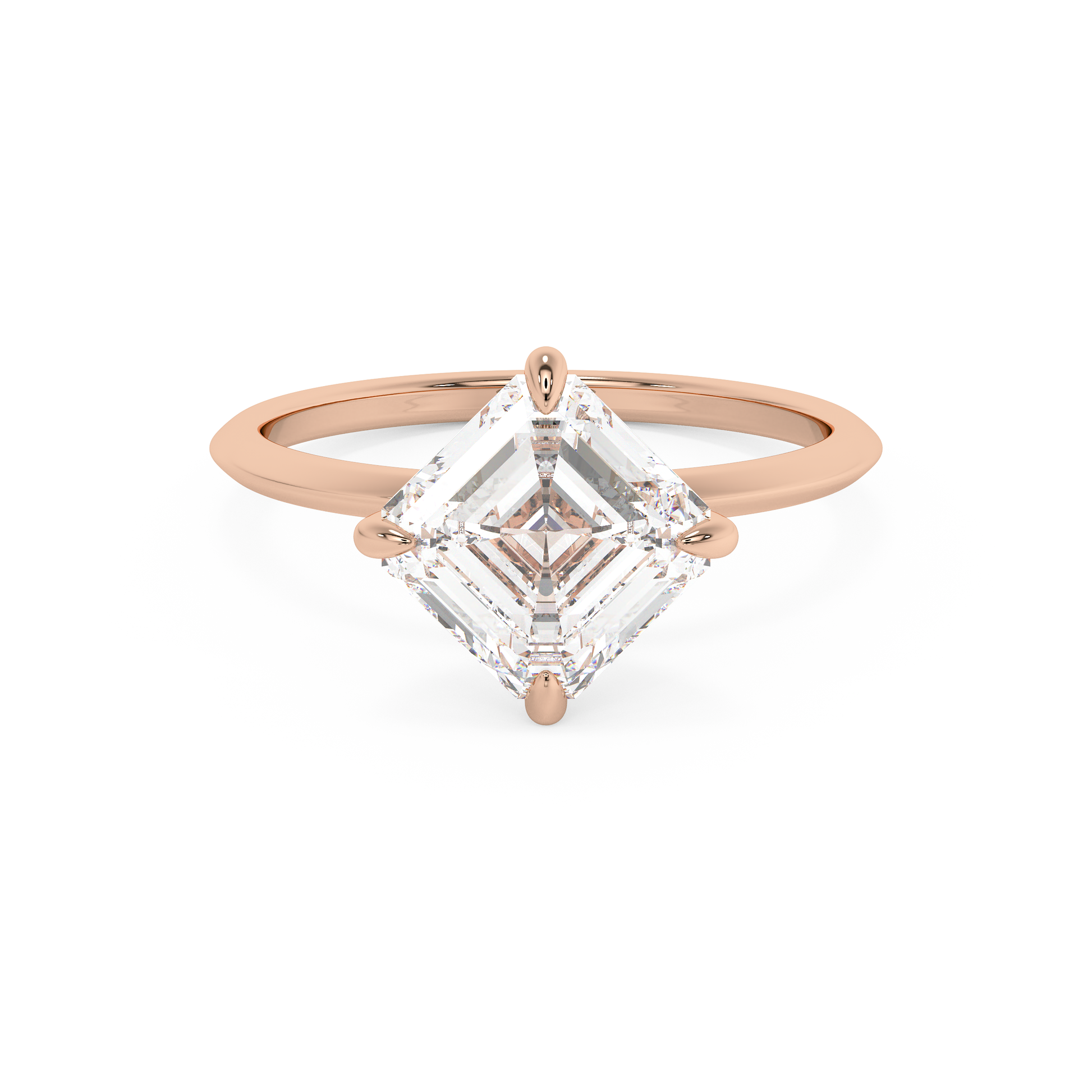 Emerald Solitaire Lab Grown Diamond Engagement Ring