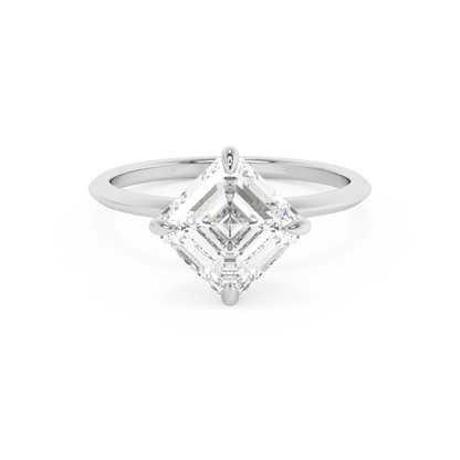 Emerald Solitaire Lab Grown Diamond Engagement Ring