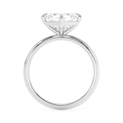 Emerald Solitaire Lab Grown Diamond Engagement Ring