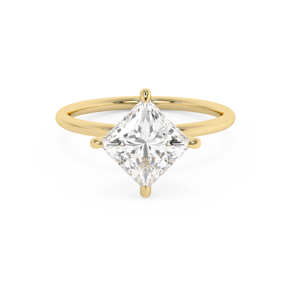 Emerald Solitaire Lab Grown Diamond Engagement Ring