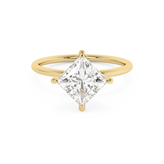 Emerald Solitaire Lab Grown Diamond Engagement Ring