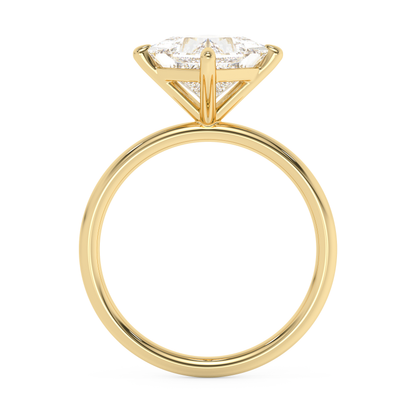 Emerald Solitaire Lab Grown Diamond Engagement Ring