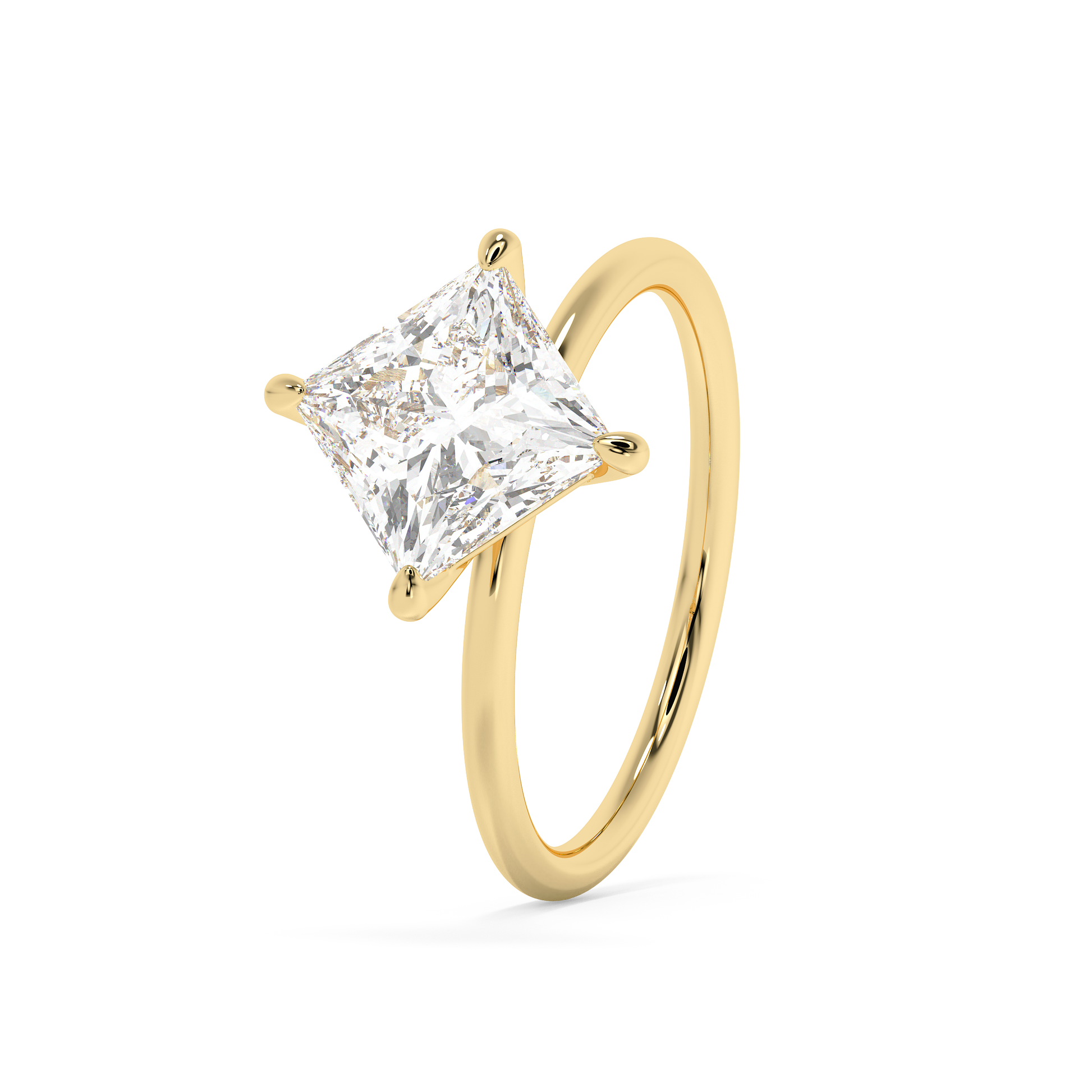 Emerald Solitaire Lab Grown Diamond Engagement Ring