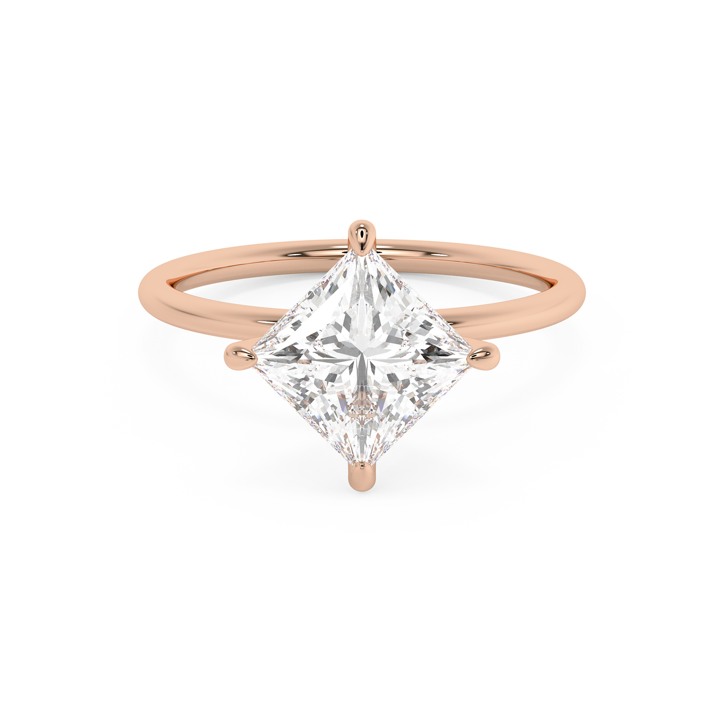Emerald Solitaire Lab Grown Diamond Engagement Ring