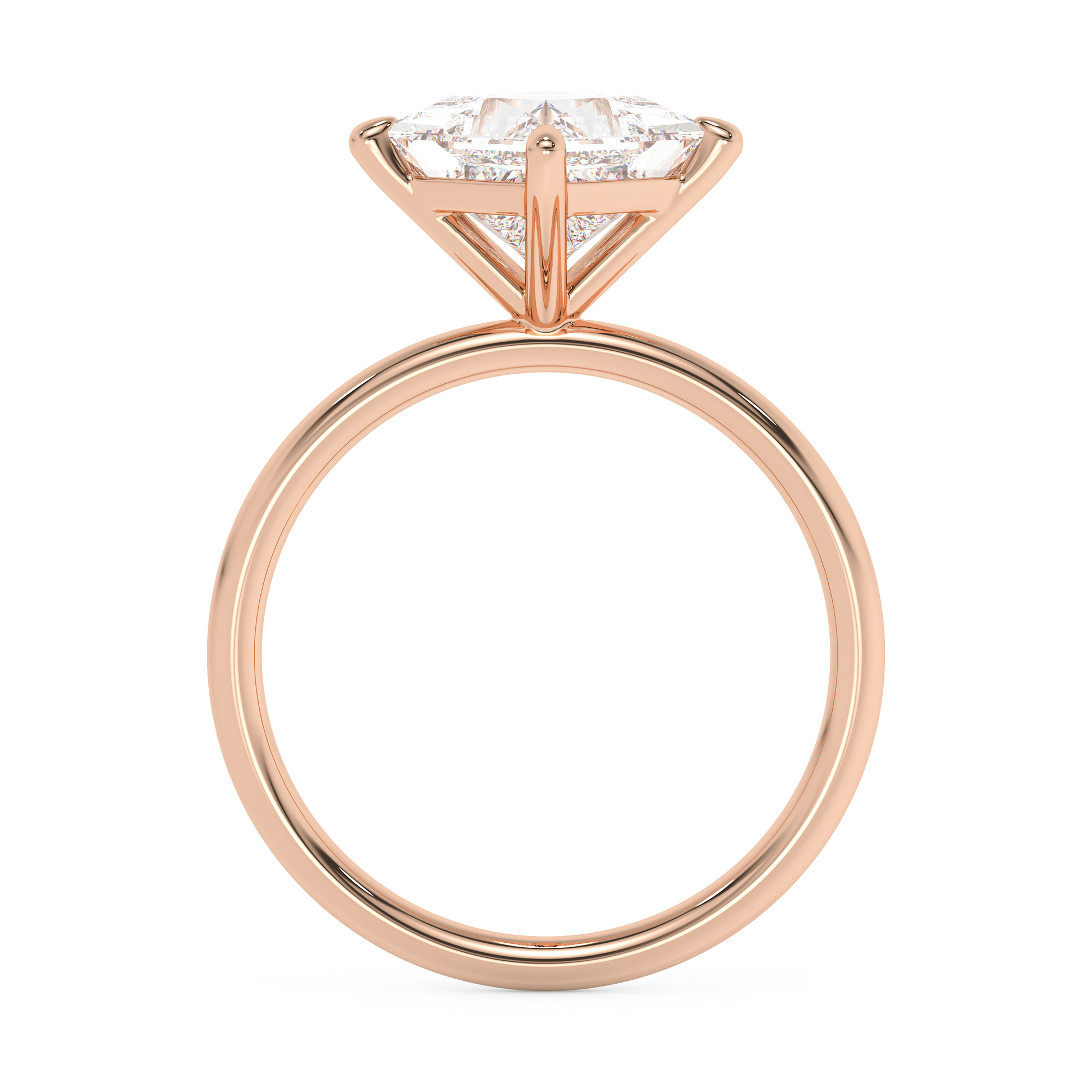 Emerald Solitaire Lab Grown Diamond Engagement Ring