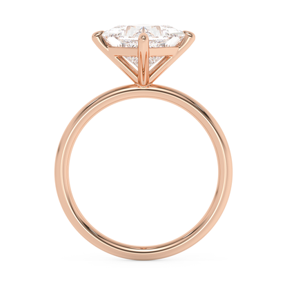 Emerald Solitaire Lab Grown Diamond Engagement Ring