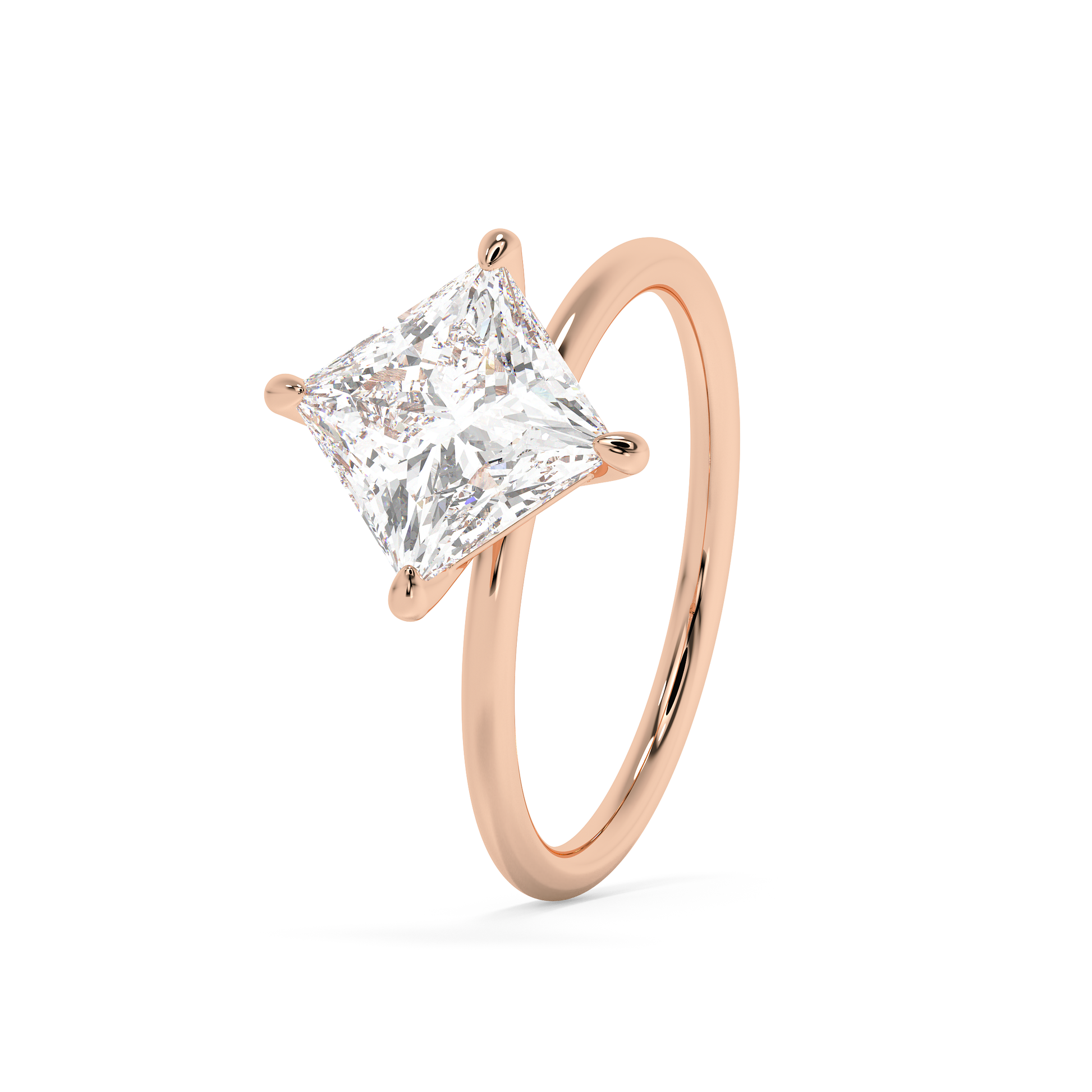 Emerald Solitaire Lab Grown Diamond Engagement Ring