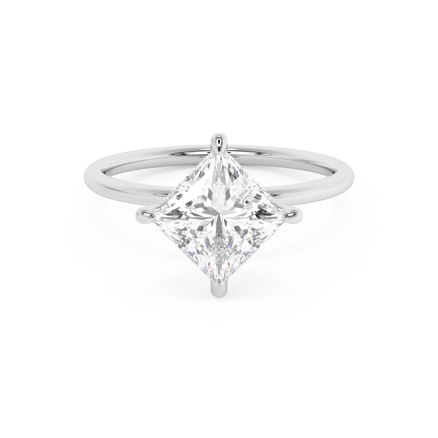 Emerald Solitaire Lab Grown Diamond Engagement Ring